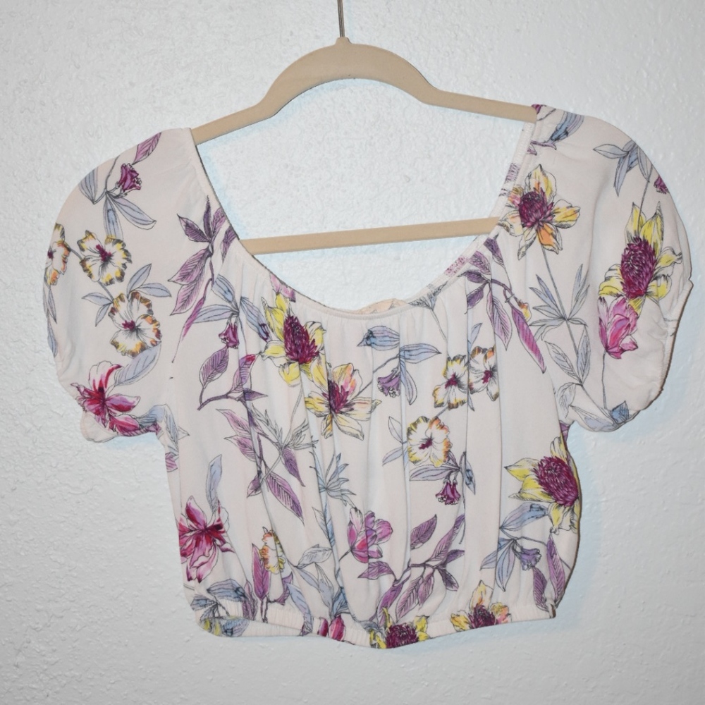 Cropped Off The Shoulder Tee
